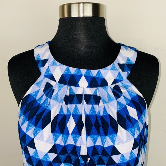 Vince Camuto Sleeveless Abstract Print Shift Dress 6 - Picture 2 of 5